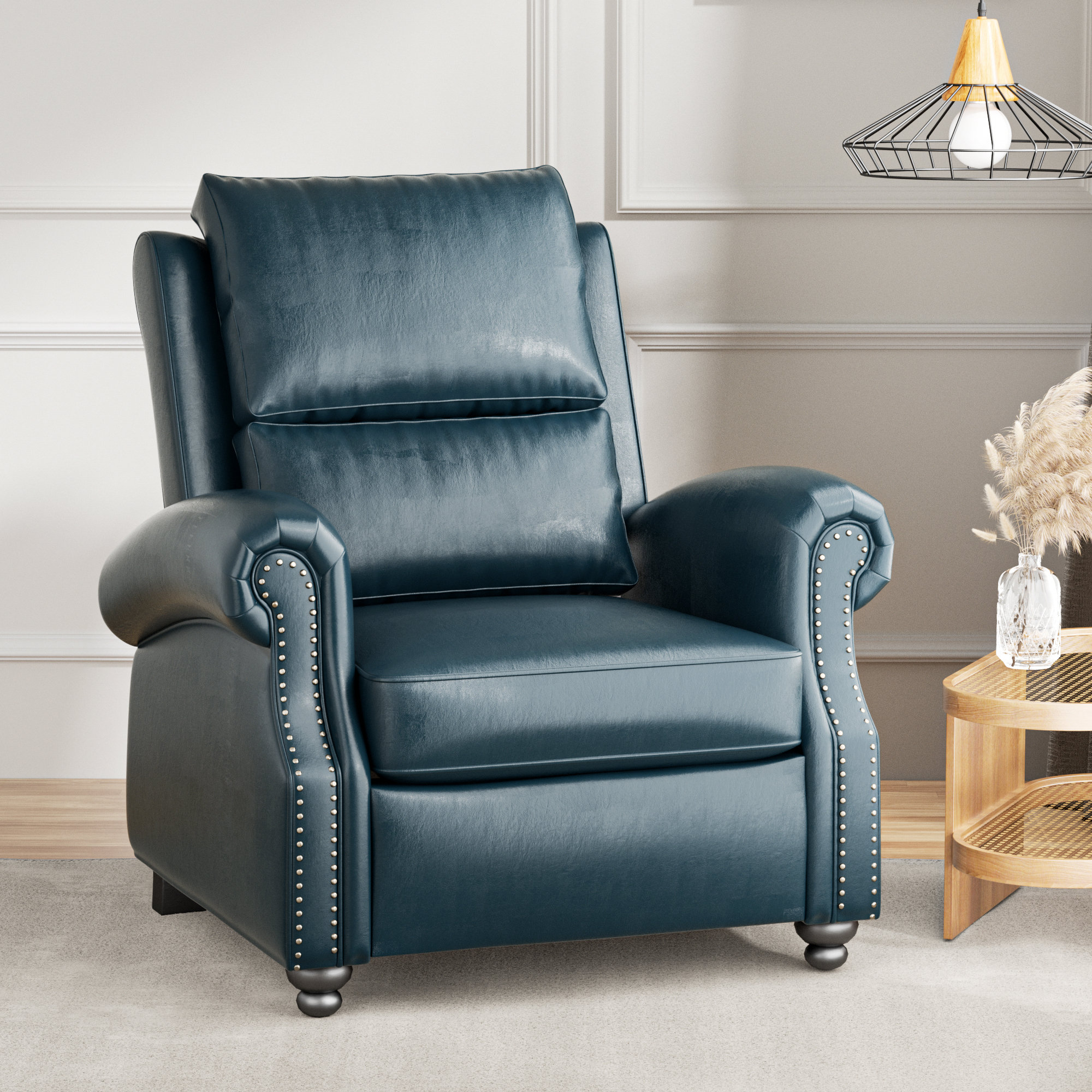 Alcott Hill Amanni 31 Wide Manual Recliner with Rivet Reviews Wayfair